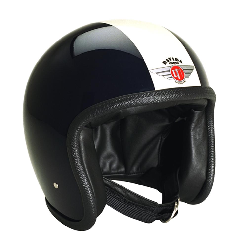 Davida 92 Helmet, Black White Stripe