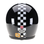 Davida Speedster 3 Helmet, Black, White Chequered Stripe - Foxxmoto 