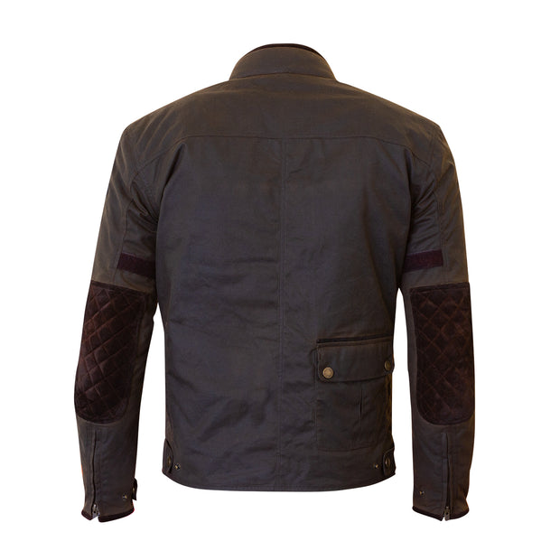 Merlin Expedition, Waxed Armoured Motorcycle Jacket Olive Brown - Foxxmoto