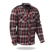 Merlin Hendrix, Armoured Kevlar Lined Riding Shirt, Red / Blue Chequer - Foxxmoto 