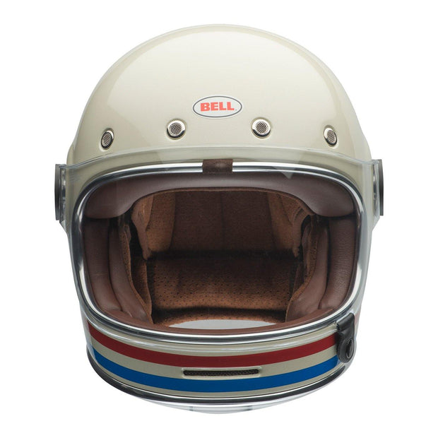 Bell Cruiser Bullitt DLX Helmet, Stripes Pearl White - Foxxmoto 