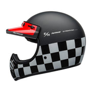 Bell Cruiser Moto 3 Helmet, Fasthouse Chequers Black, White & Red - Foxxmoto 