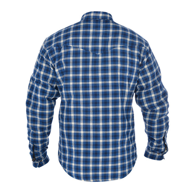Oxford Kickback, Kevlar Lined Motorcycle Shirt, Blue/White Chequer - Foxxmoto 