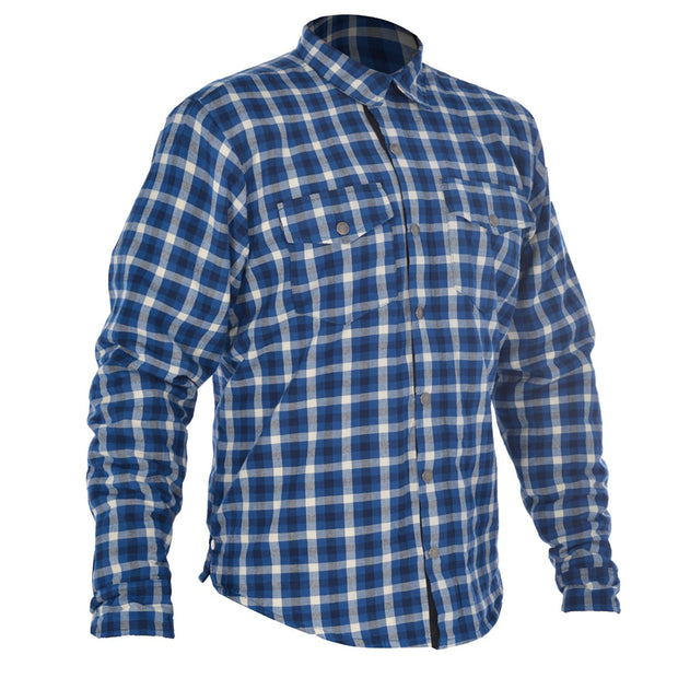 Oxford Kickback, Kevlar Lined Motorcycle Shirt, Blue/White Chequer - Foxxmoto 