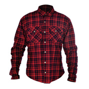 Oxford Kickback Kevlar Lined Motorcycle Shirt, Red/Black Chequer - Foxxmoto 
